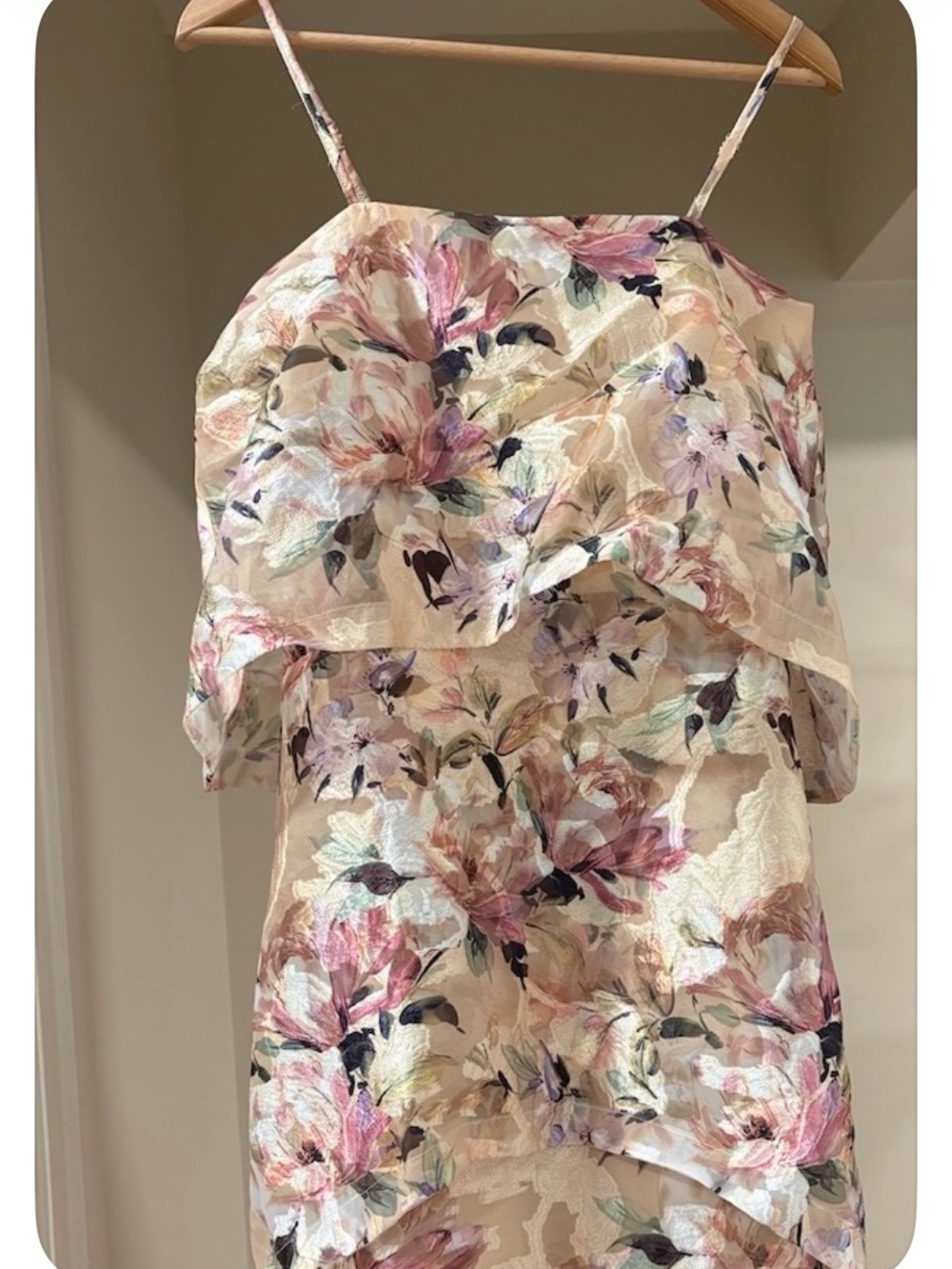 Lulus Daneli Yellow Multi Floral Jacquard Tiered Maxi Dress Size Small - Picture 6 of 7